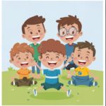 AI generated of a bunch of kids looking happy